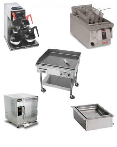 coffee brewers, fryers, toasters, griddles, grills