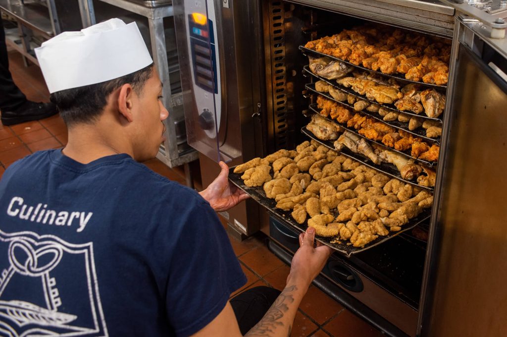 Baking wings in the Galley Oven